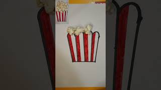 Easy Popcorn Drawing for Kids | Popcorn Drawing | Step-by-Step Drawing and Coloring Tutorial