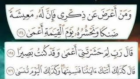 أية 123و124 من سورة طه آيتين يوصفا اسلوب حياه  ❤️