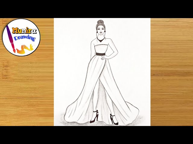 How to draw Fashion Girl Dress Easy step-by-step || Fashion illustration || Art video
