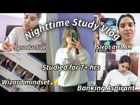 Night Study Vlog: Slept at 3 AM, 7+ hrs of studying📚 getting productive at night🌙💅
