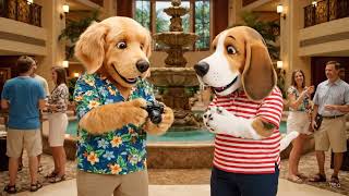 Miguelin and Paco go to the lobby of the Hilton Hawaiian Village Waikiki and take photos there.