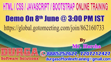 HTML, CSS, JavaScript, Bootstrap Online Training in DURGASOFT