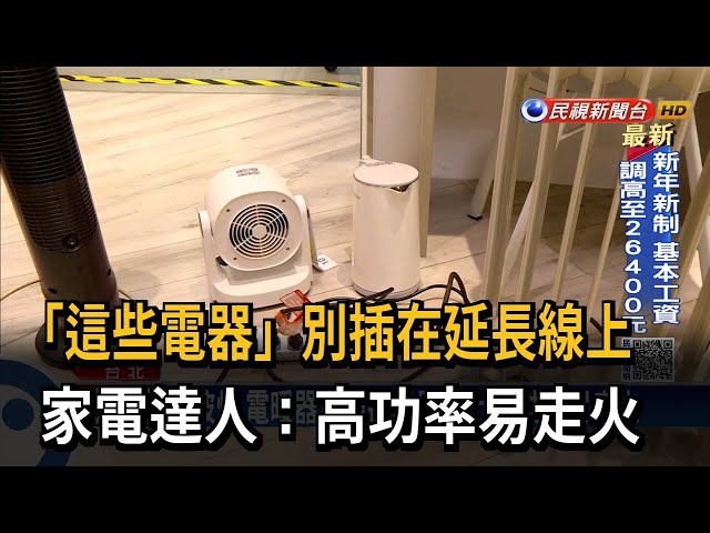 微波爐、電暖器別插在延長線上 高功率易走火－民視台語新聞