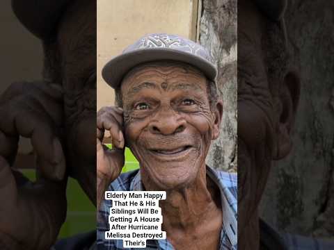 ELDERLY HAPPY 😊 TO SEE HIS NEW HOUSE LINING OUT, AFTER HURRICANE MELISSA DESTROYED THEIR HOME