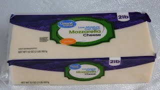 Walmart Cheese, Low-Moisture Mozzarella,Great Value Low- Moisture Part Skim Mozzarella