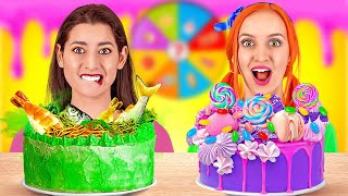 CAKE DECORATING CHALLENGE || Spin the Mystery Wheel! 100 Layers of FOOD by 123GO! CHALLENGE
