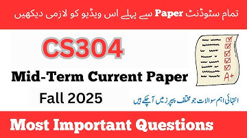 CS304 – Object Oriented Programming | Mid-Term Preparation 2025 | Most Important MCQs | BY SHARJEEL