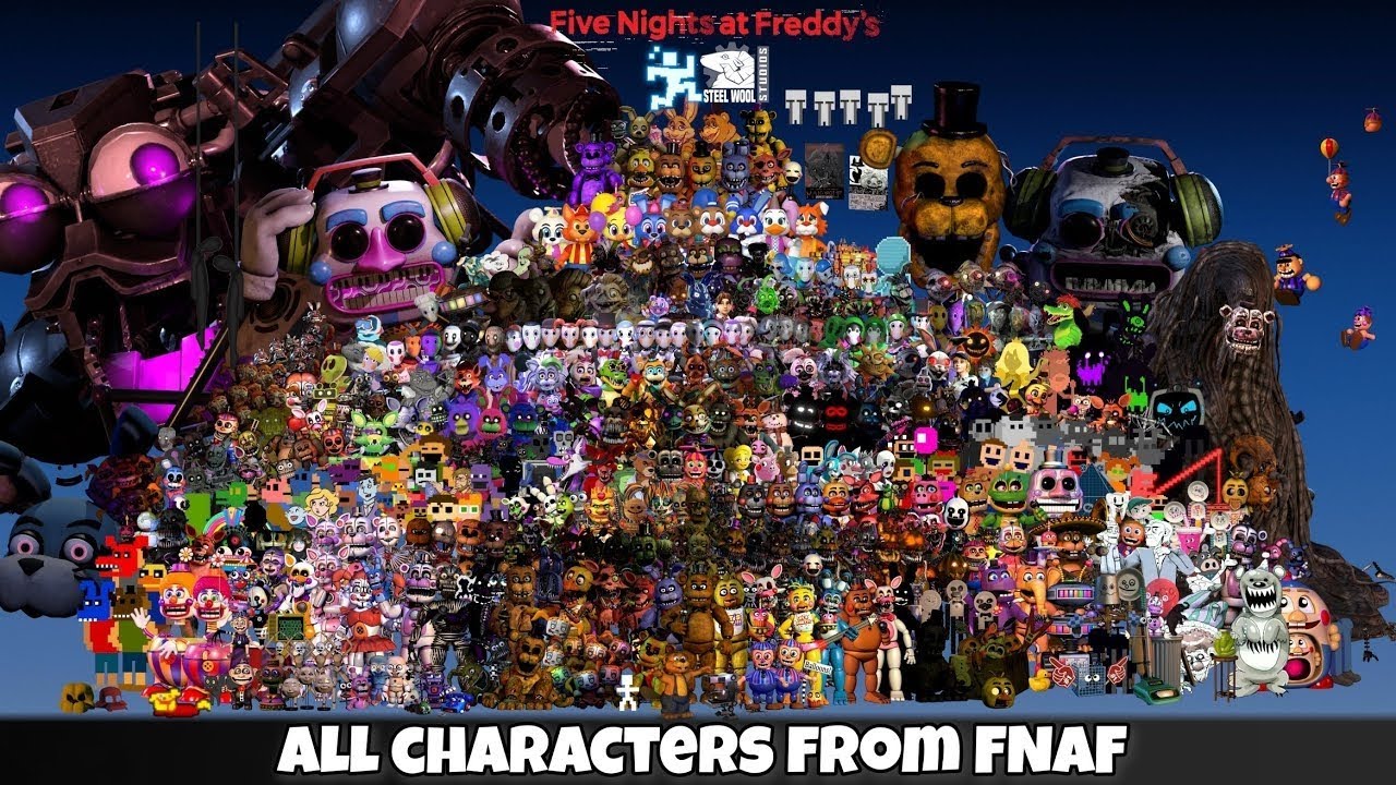 all the characters from Five Nights at Freddy From (1-secret of the mimic)