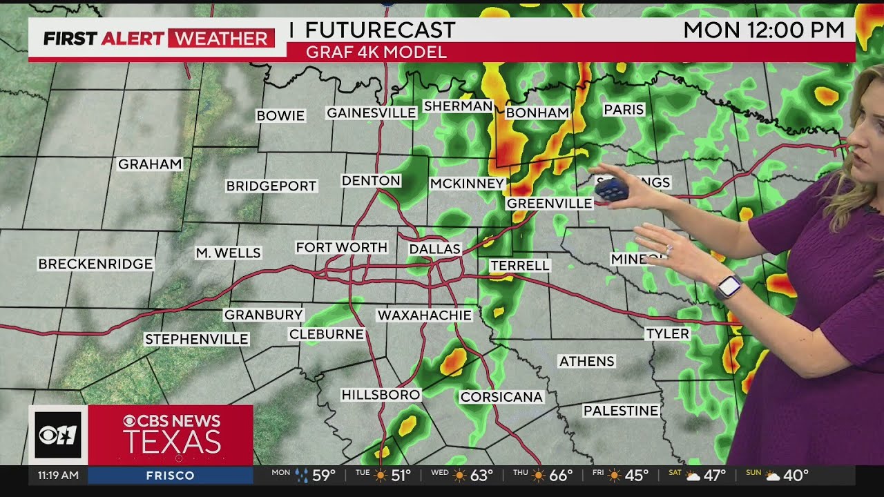 Rain moves through North Texas - YouTube