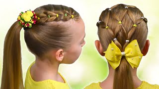 2 AMAZING SUMMER HAIRSTYLES | PIGTAILS and ELASTICS | 2020 Hairstyles by LittleGirlHair