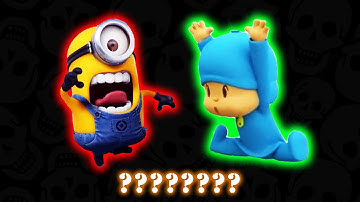 Minions & Pocoyo "Boo! Scream!" Sound Variations in 33 Seconds | Crazy Cups