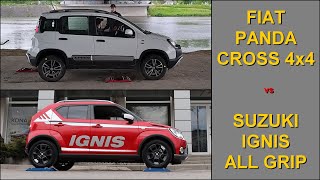 SLIP TEST - Fiat Panda Cross 4x4 vs Suzuki Ignis All Grip - @4x4.tests.on.rollers