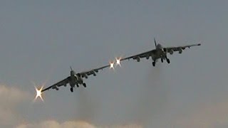 Грачи прилетели. Су-25 Посадка парой. Кубинка 9 мая 2016