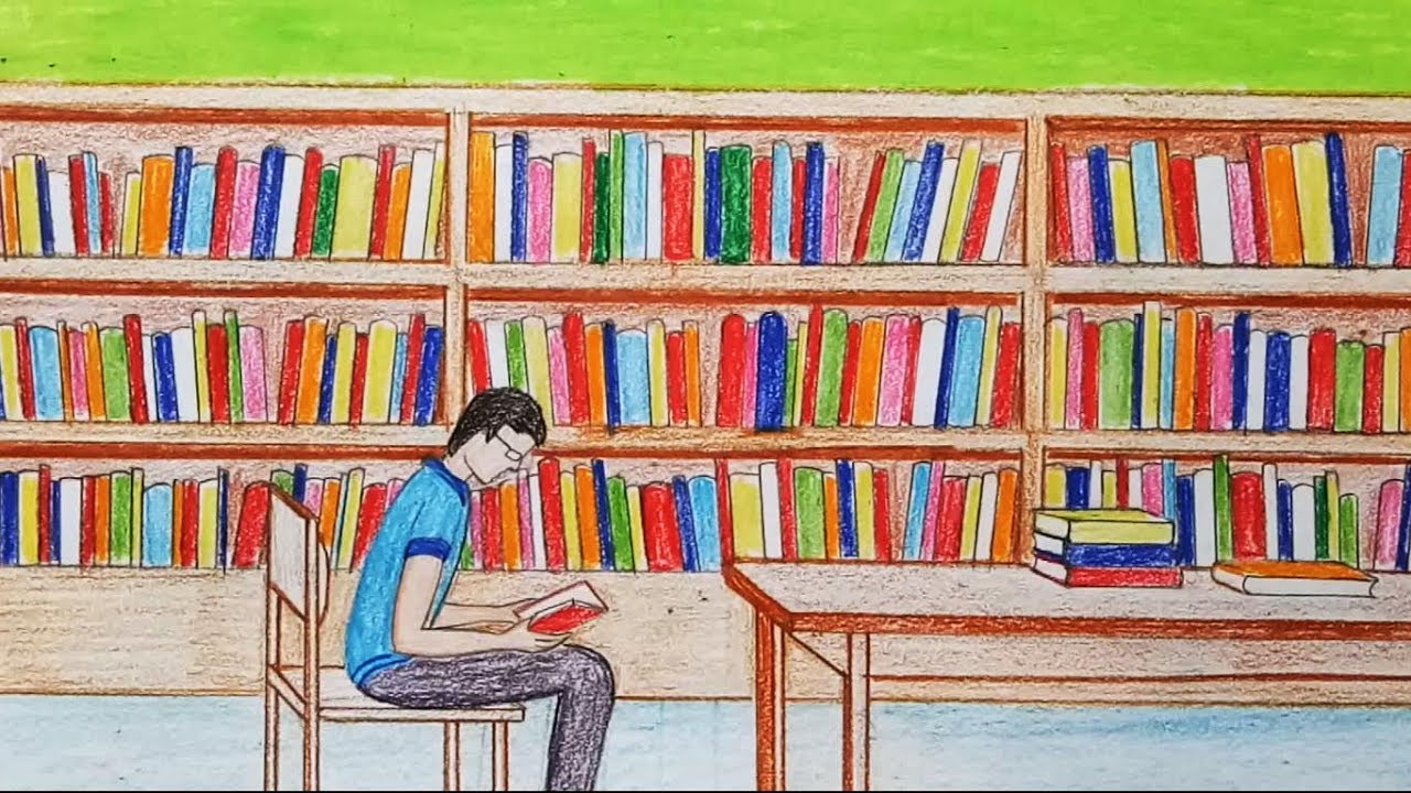 School Library Sketch