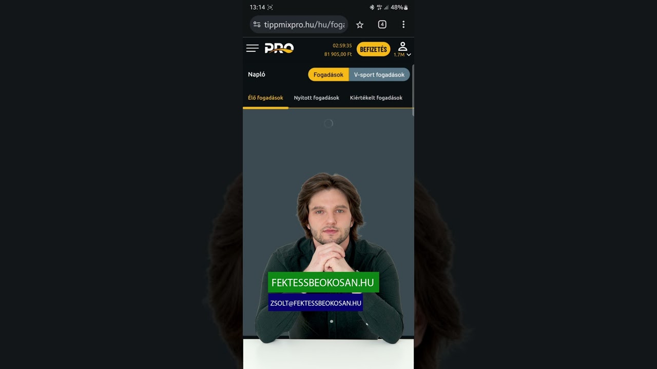 Tippmixpro app felhasználói felület
