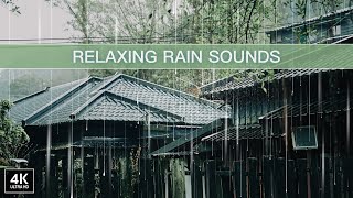 Gentle Rain in Mountain Town for Sleep and Relaxation. Tranquil Sleep Aid. Ambient Sounds, 4K ASMR
