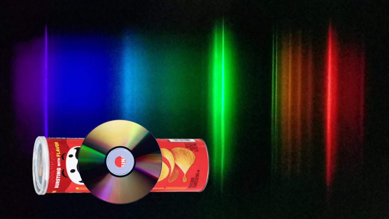 HICE UN ESPECTROSCOPIO CON UN DVD Y UN BOTE DE PAPAS