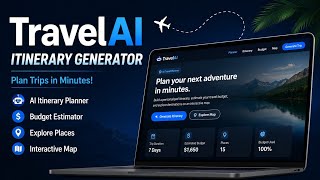 TravelAI – AI Itinerary Generator Website ✈️🌍 | HTML CSS JavaScript Project | Travel Planner