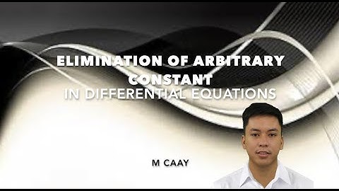 Elimination of Arbitrary Constant (Differential Equations)