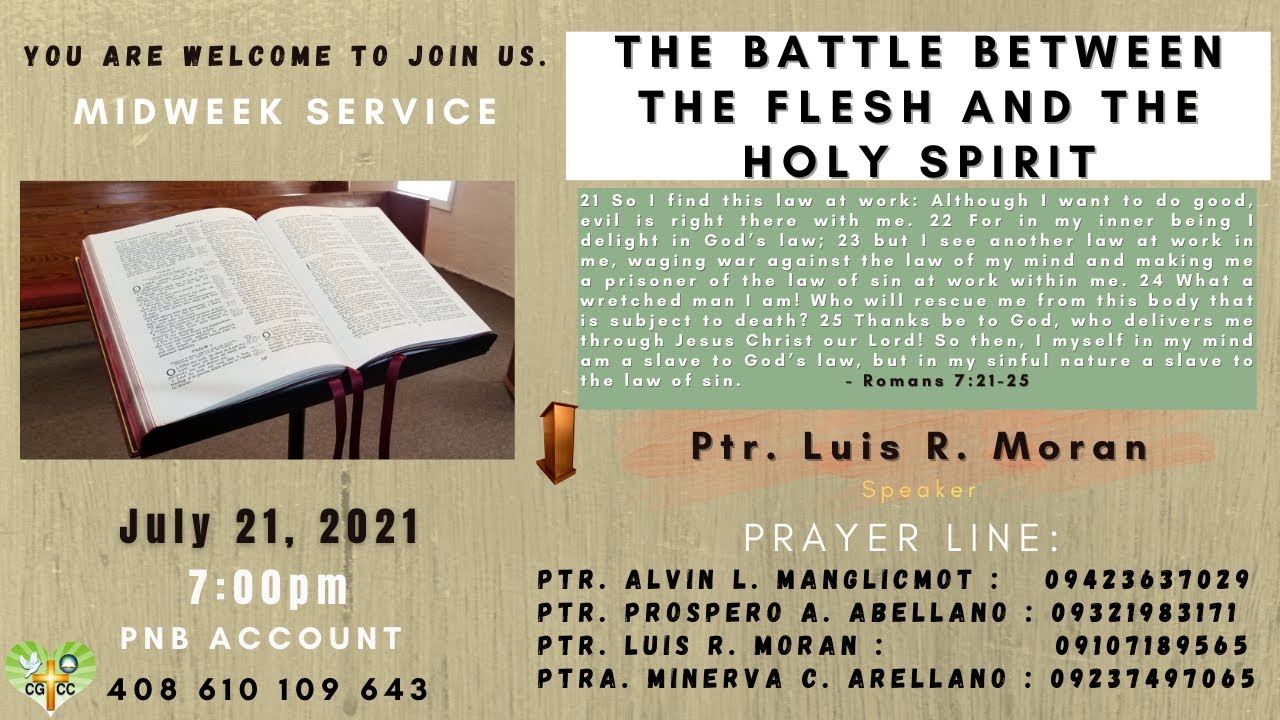 CGCC MIDWEEK WORSHIP & PRAYER MEETING (July 21, 2021)