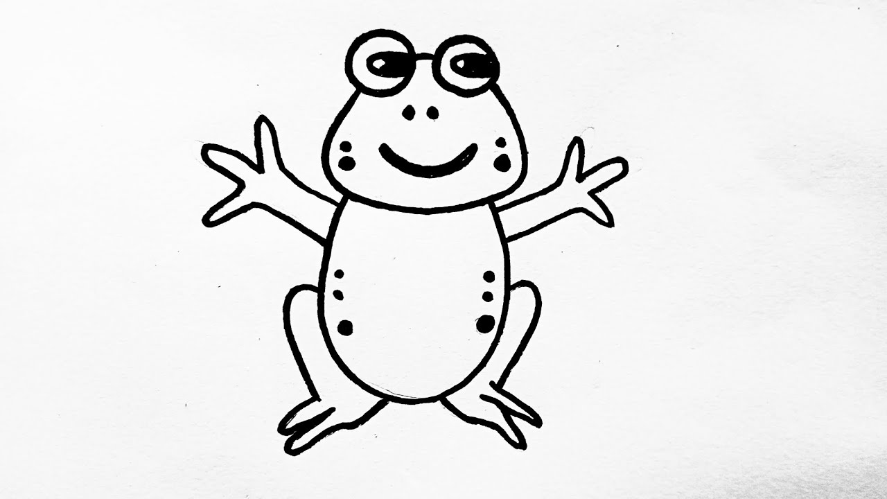 How to draw a frog draw so cute|| easy drawing tutorial for beginners|| animals drawing|| 
