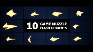 Game Muzzle Flash Elements - 10 Animated Impulse FX (Ae, Pr, Dr, FCPX)