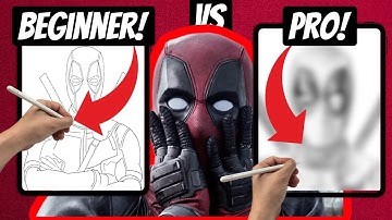 Drawing Deadpool: Beginner VS Pro (Procreate)