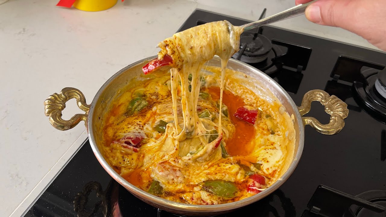 Kahvaltıya Bir Kere Yaptım Müptelası Olduk😍Sütlü Biberli Kahvaltılık😍Olağanüstü Lezzetttttt👌🏼👌🏼