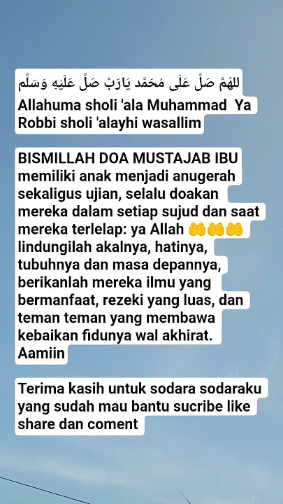 ya Allah 🤲🤲🤲 lindungilah akalnya hatinya tubuhnya dan masa depannya #sholawat #doa #doaibu #trending