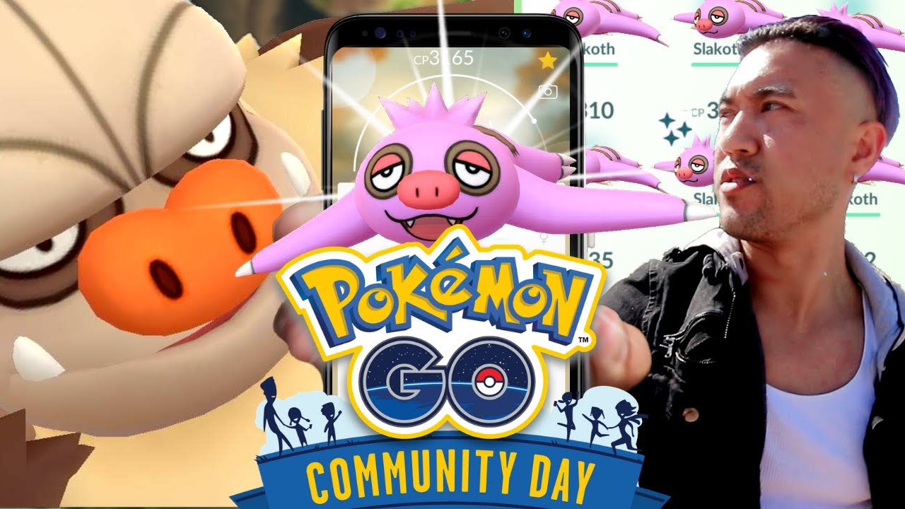 *AWESOME* SLAKOTH COMMUNITY DAY ! POKEMON GO (2019) - YouTube