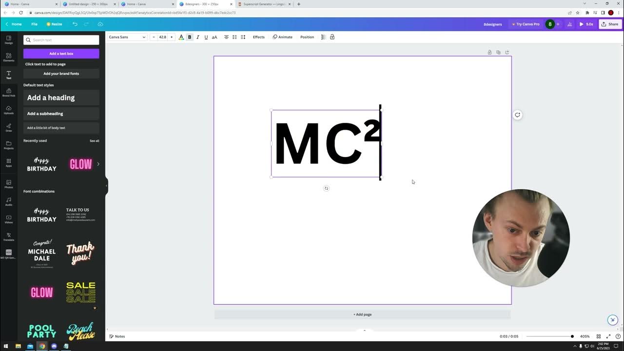 How to Create a Superscript in Canva - YouTube