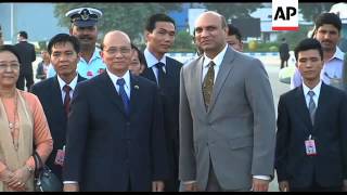 Myanmar leader Thein Sein arrives in New Delhi