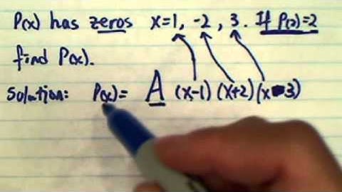 *The cubic polynomial, P(x) has zeros 1,-2,3. Find an equation for P(x) if P(2)=2