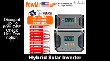 PowMr USA 30A 60A 80A PWM Solar Charge Controller for 12V 24V 36V 48V Battery LED Screen USB 5V 2A M
