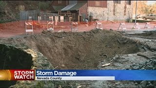 Work Continues To Repair Sinkhole In Grass Valley