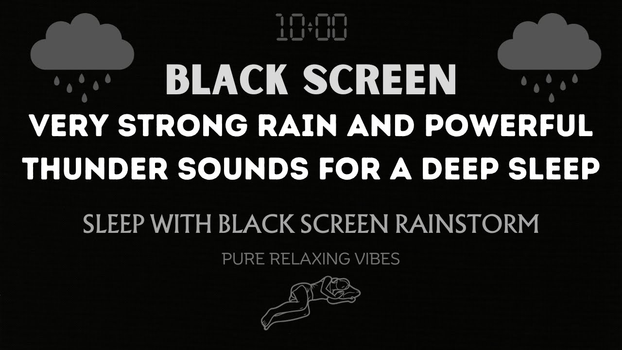 Very Strong Rain and Powerful Thunder Sounds for a Deep Sleep #blackscreen #soundforsleep #relaxing