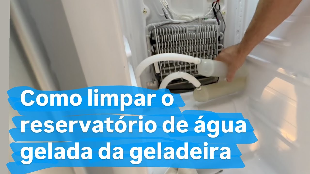 Limpeza de reservatório de água dispenser água gelada da geladeira ...