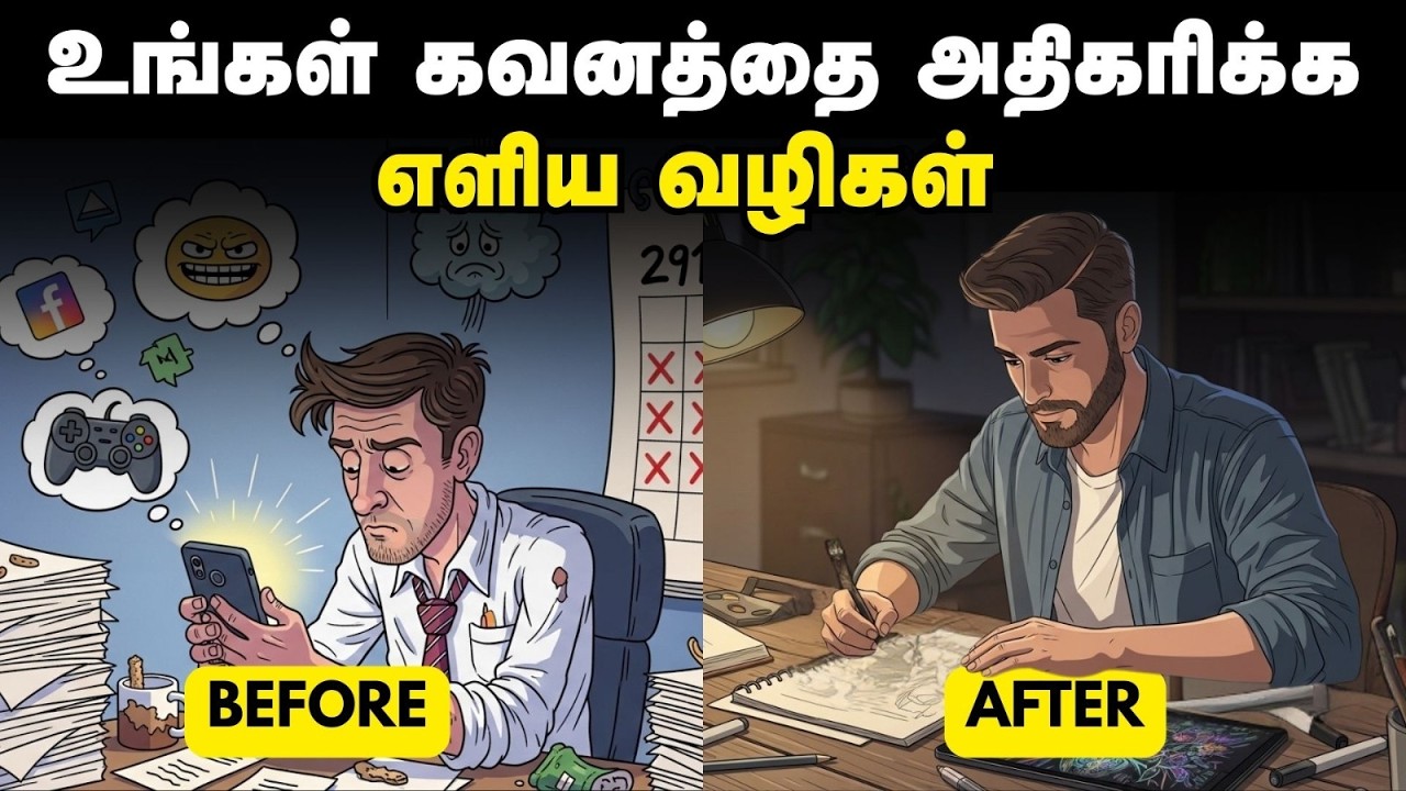 உங்கள் கவனத்தை அதிகரிக்க 5 எளிய வழிகள் | Before vs After Focus Transformation