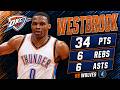 Russell Westbrook 34 pts 6 rebs 6 asts vs Wolves 14/15 season