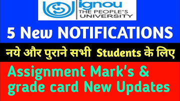 ignou 5 New Notifications | important information for all Students By STUDY ZONE