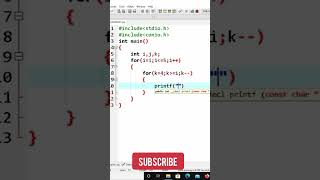 C Language Pattern - 2|#c #shorts #cprogramming #ytshorts #trend#ctutorialforbeginners #cpattern