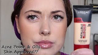 BEST FOUNDATION FOR OILY SKIN ??  LOREAL INFALLIBLE PRO MATTE FOUNDATION ( REVIEW + WEAR TEST )