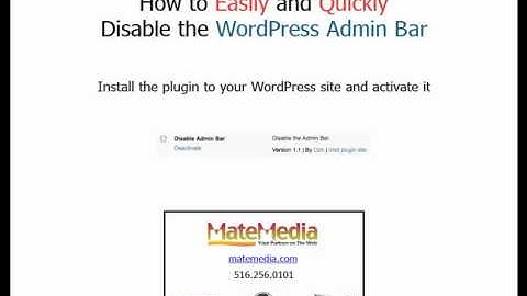 Disable the WordPress Admin Bar