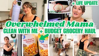 LIFE UPDATE... | BUDGET GROCERY HAUL + CLEAN WITH ME | REALISTIC MOM CLEANING MOTIVATION | MarieLove