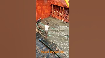 Barge Unloading / Sand is Being Unloaded from Barge with Powerful Pipe Machine’s Part- 447