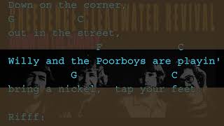 CCR - Down On The Corner Guitar Backing Track With Chords And Lyrics