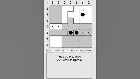 Grey is Odd - Today grids. Solution level 4 7X7 dated 04-19-2024 #logicpuzzles #logicgames  #games