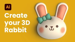 Cute 3D Rabbit Character for Beginners | Easy Adobe Illustrator Tutorial