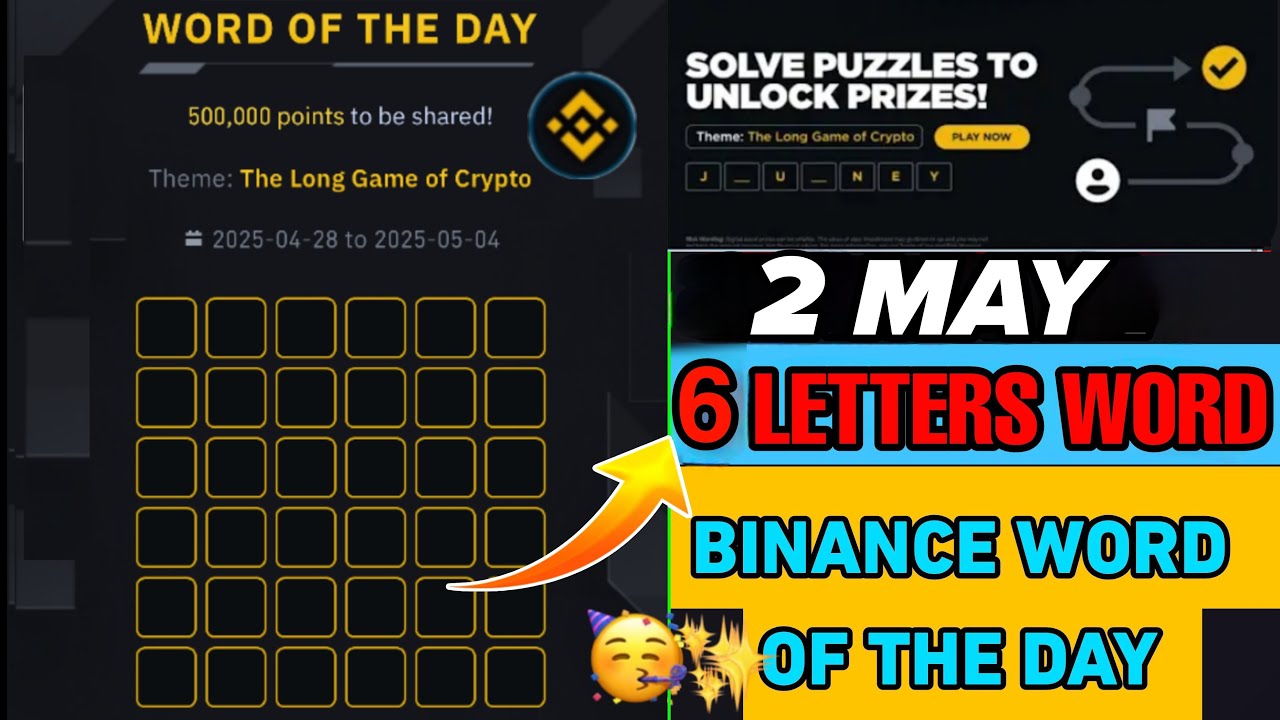 Binance Word of the Day Answer Today 2 May 2025 | 6 Letter Binance Word of  the Day Answer