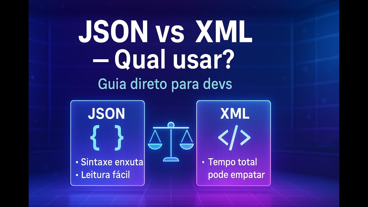 JSON vs XML - quando usar cada um (sem mito) - YouTube